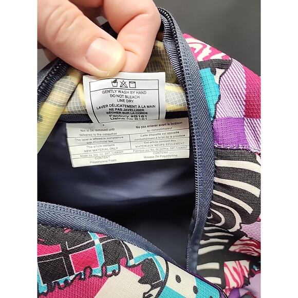 adidas Backpack Purple Checkers Graffiti Womens 2 Pockets - Picture 9 of 10